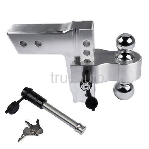 Fits 2.5-Inch Receiver, 6-Inch Drop/Rise Aluminum Drop Hitch, 18500LBS, 2-Inch and 2-5/16-Inch Balls Equipped with 2 latches with Locks, 2.5" Receiver Towing Hitch
