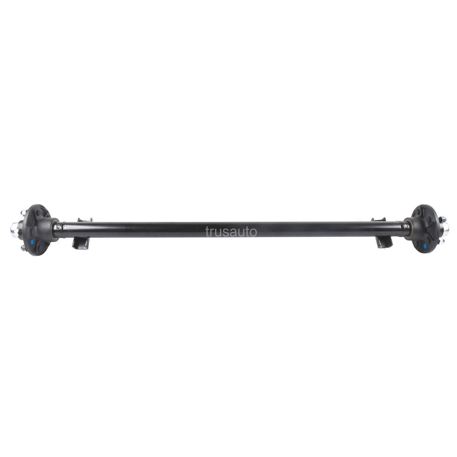 Includes 5 lug hubs, Measures 49" from hub face to face, Includes U Bolts, Tie Plate, and Nuts