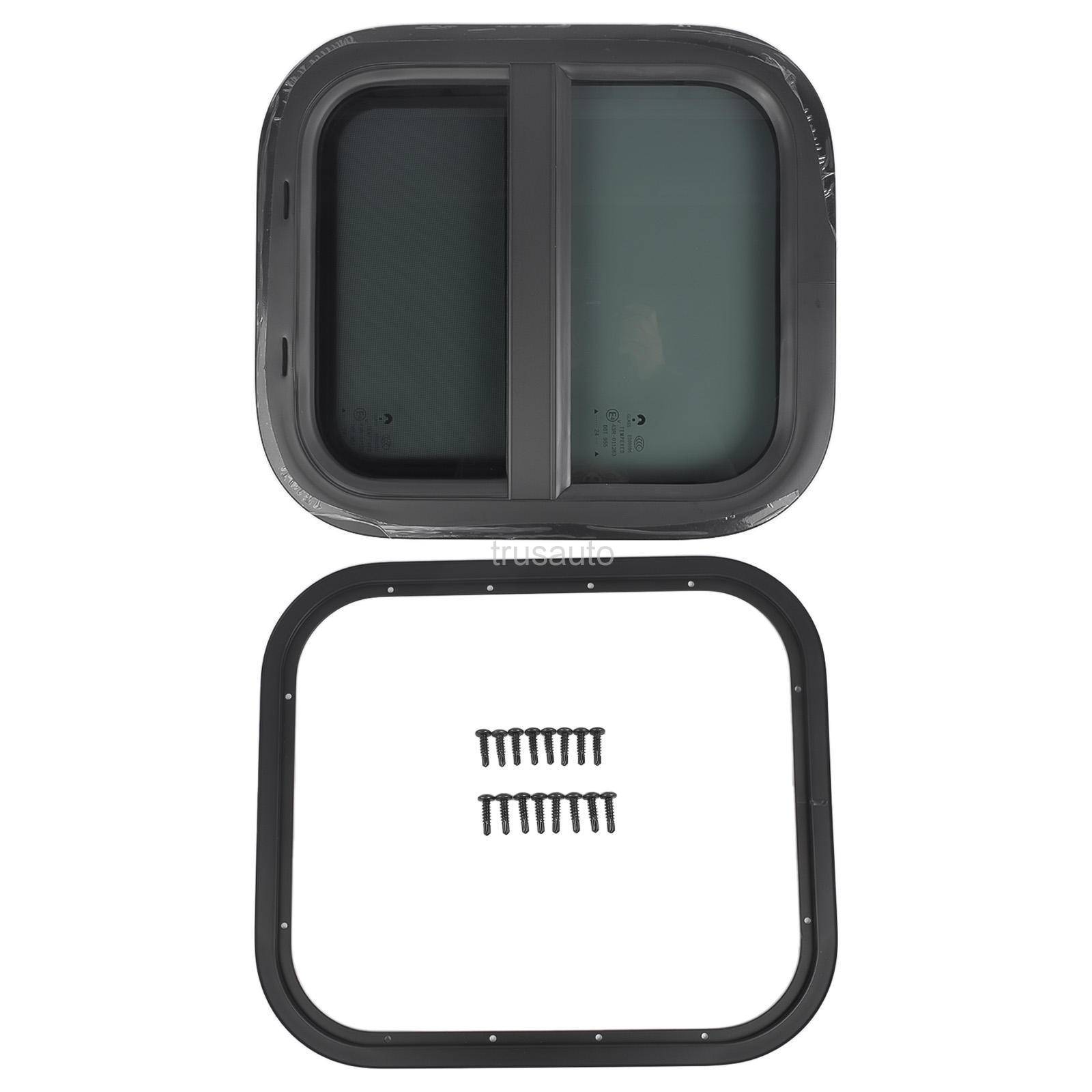 14" W x 16" H, Tempered tinted glass, Aluminum frame, Weatherproo