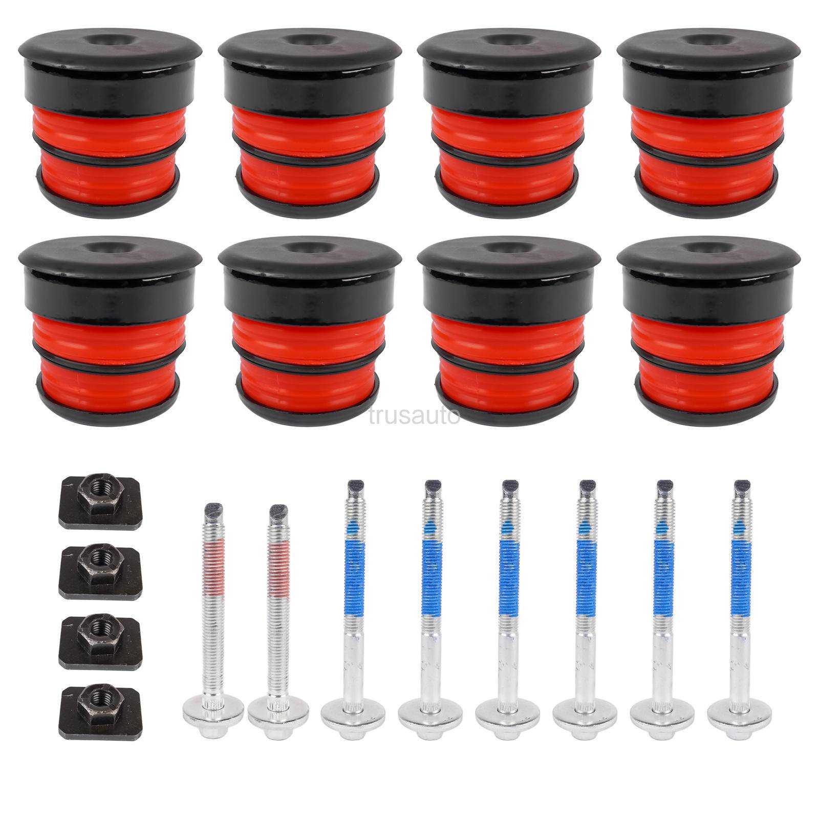 13848, Body Mount Bushings Kit, Silicone Body Mount Bushings Bolt Kit, For 2008-2016 F-250 F-350 Crew Cab