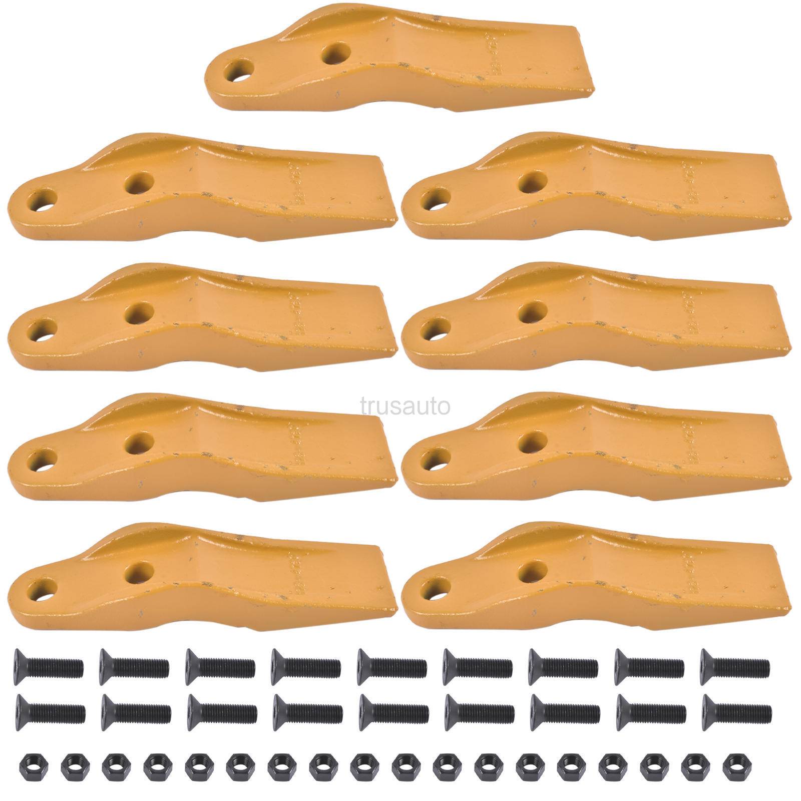 1324720, 1592953, 8T4778, Bucket Uni-Teeth, Caterpillar 257B 262B 277 277C2 277D, 9 Bucket Uni-Teeth with 18 Bolts & Locknuts