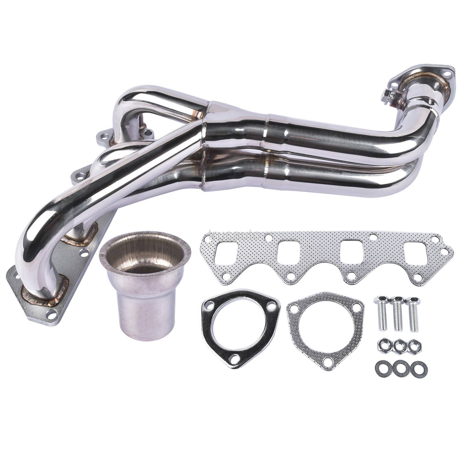 Exhaust Header, Stainless steel, for Suzuki Samurai & Geo Tracker 1.3L 1.6L 8 Valve, 1 1/2" x 1 3/8" Inlet, 2.5" Outlet, 1 3/8" Piping, Gaskets included