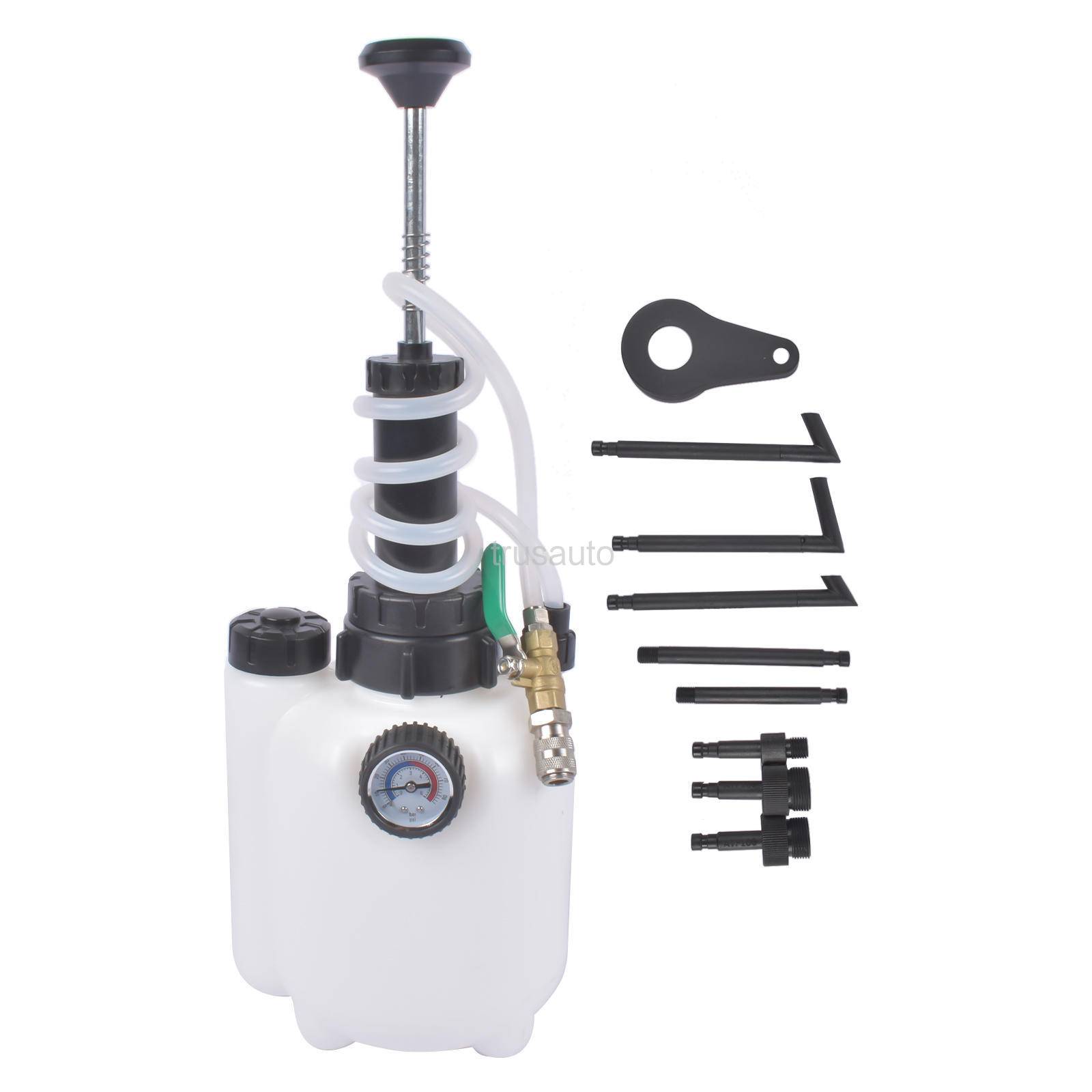 3L Oil Filling Filler System Fluid Transfer Pump Tool, Pressure: 0-85 PSI (0-6 bar), Brake Bleeder Capacity: 3L, Color: White