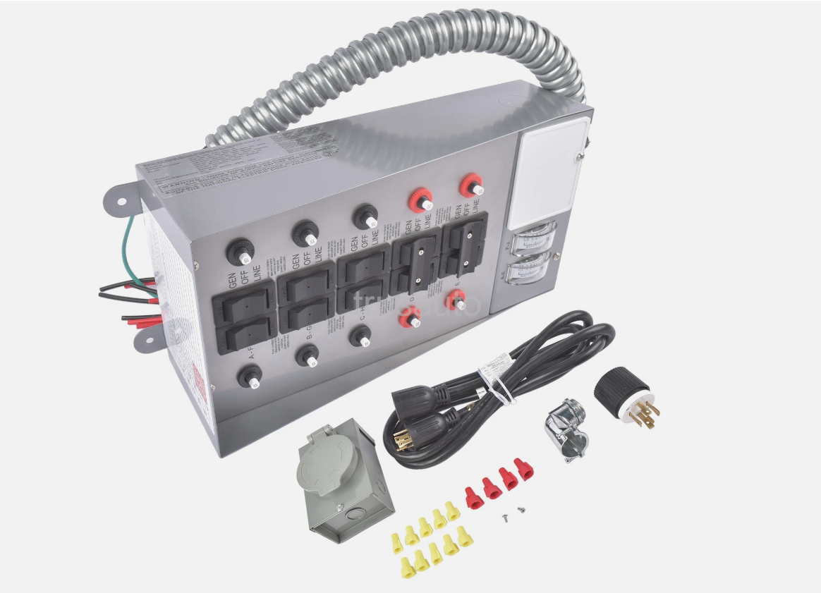31410CRK, 30 Amp, 5/10-circuit, Pro/Tran Transfer Switch Kit, 5 Maximum Double-Pole Circuits, 10 Maximum Single-Pole Circuits, Manual Transfer Switch, Generator conversion switch kit