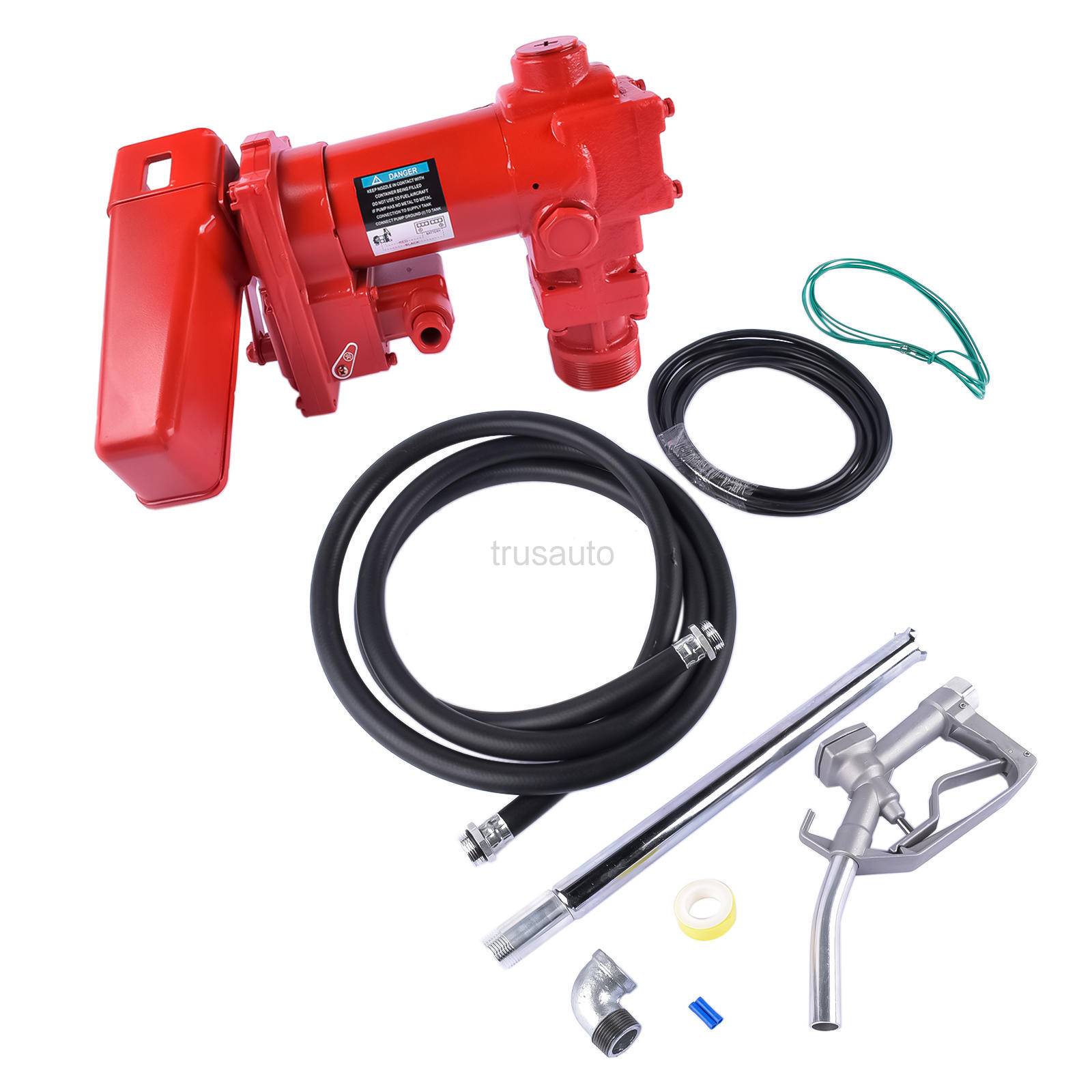 Fuel Transfer Pump, diesel transfer pump, fuel transfer pump nozzle, 15GMP, 12V, Transfer of gasoline, diesel, kerosene, bio-diesel, and similar fuels or oils., Suitable for lawn tractors, boats, motor boats, snowmobiles and trimmers, etc.