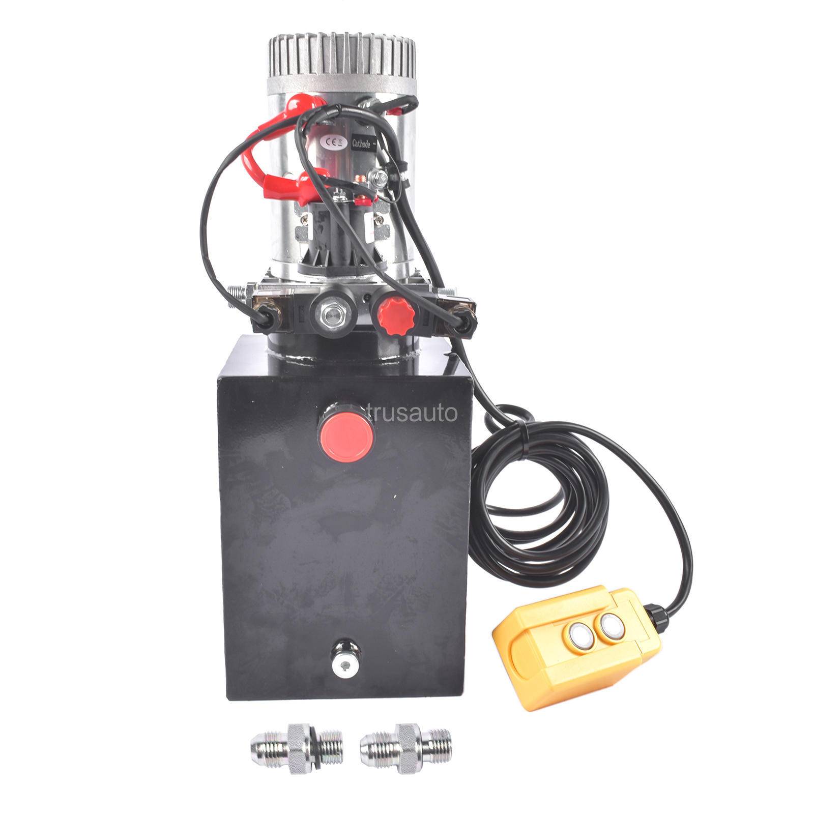 Hydraulic Pump 8 Quart ；Double Acting； Hydraulic Pump 12V Dump Trailer Power Unit 2.1HP；3200 psi