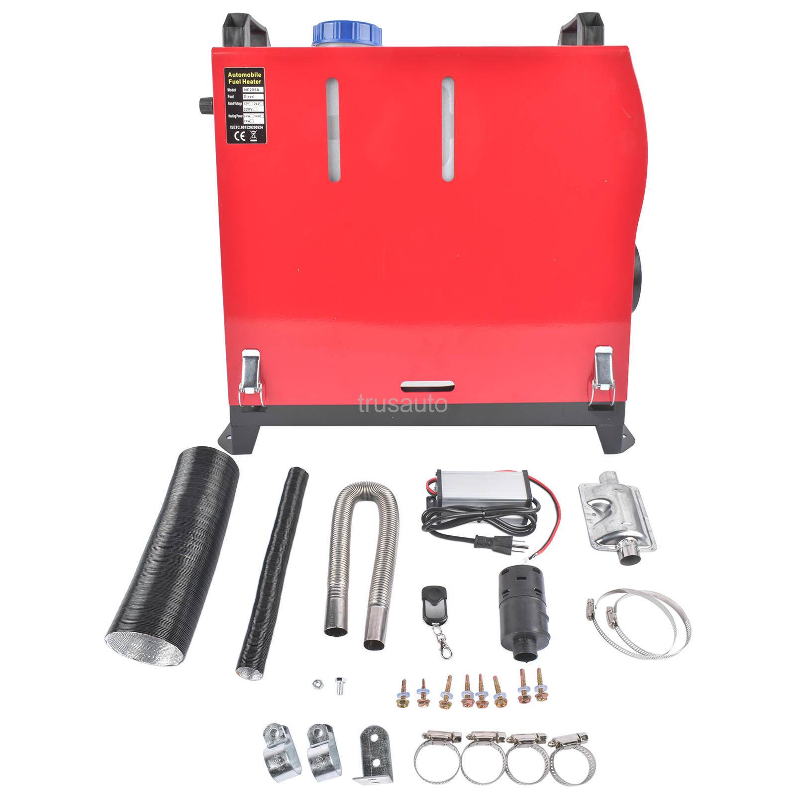 12V/24V DC, w/ 110V AC Converter, Diesel Heater, Diesel Air Heater, Parking Heater, 8KW, Remote Control, Bluetooth, Metal Casing, Durability Tested