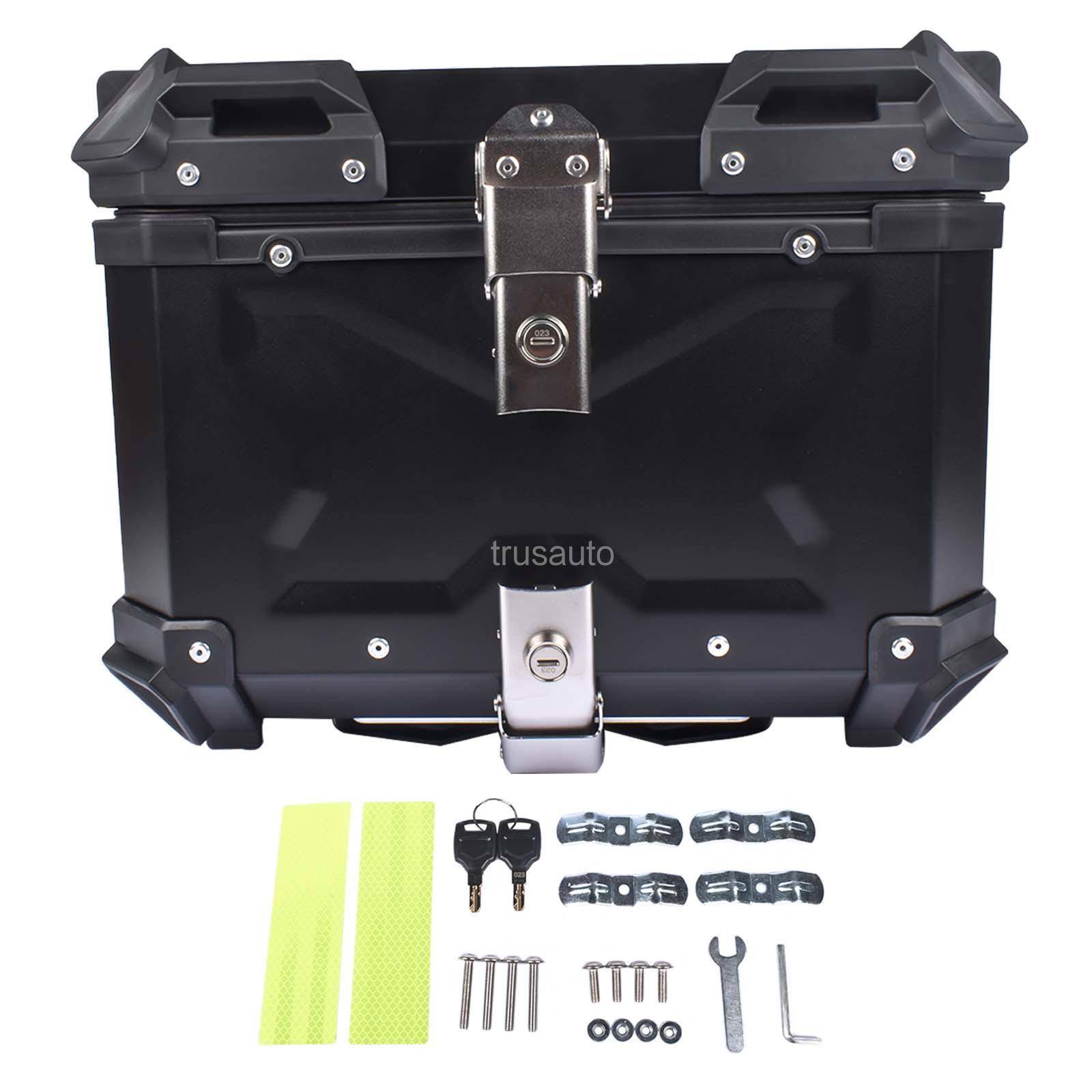 Motorcycle Tail Box, 45L Motorcycle Top Case, Waterproof Motorcycle Rear Top Box, Dual-Key Storage Carrier Case, Aluminum Trunk Tour Tail Box