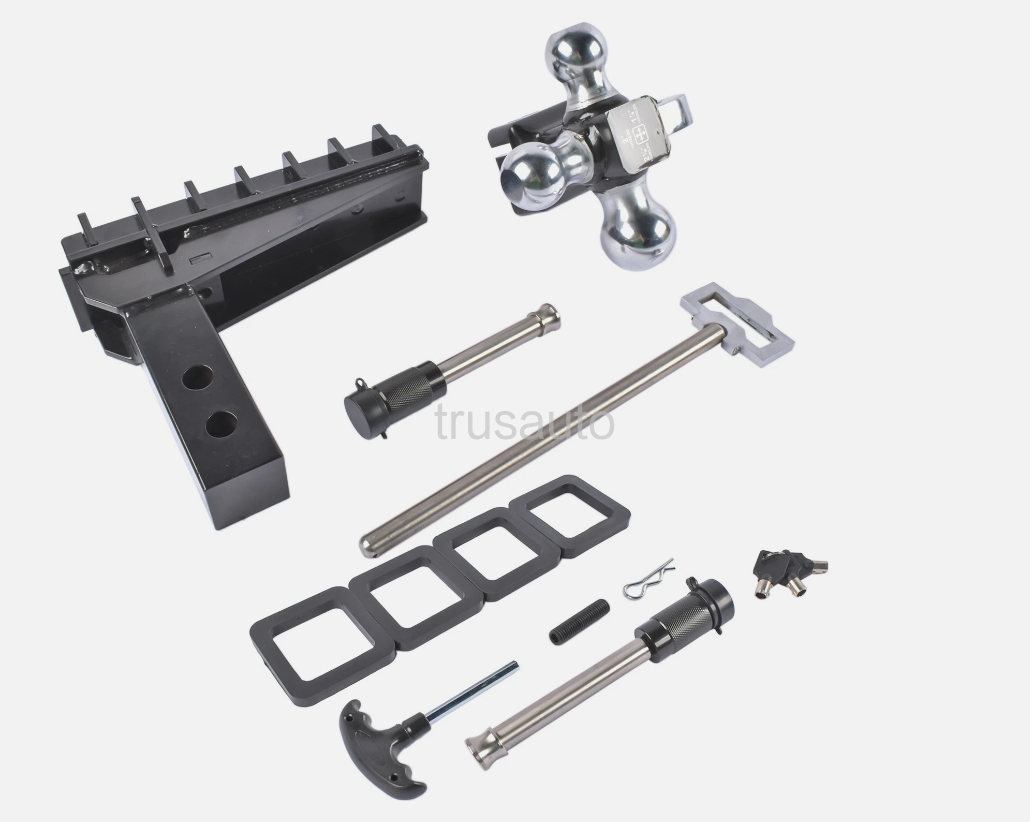 Fits 2.0-Inch Receiver/Heavy Duty Tow Hitches (17000 LBS GTW) 8 Inch Drop Truck Hitch Tri-Ball Mount with Hook (1-7/8" x 2" x 2-5/16")