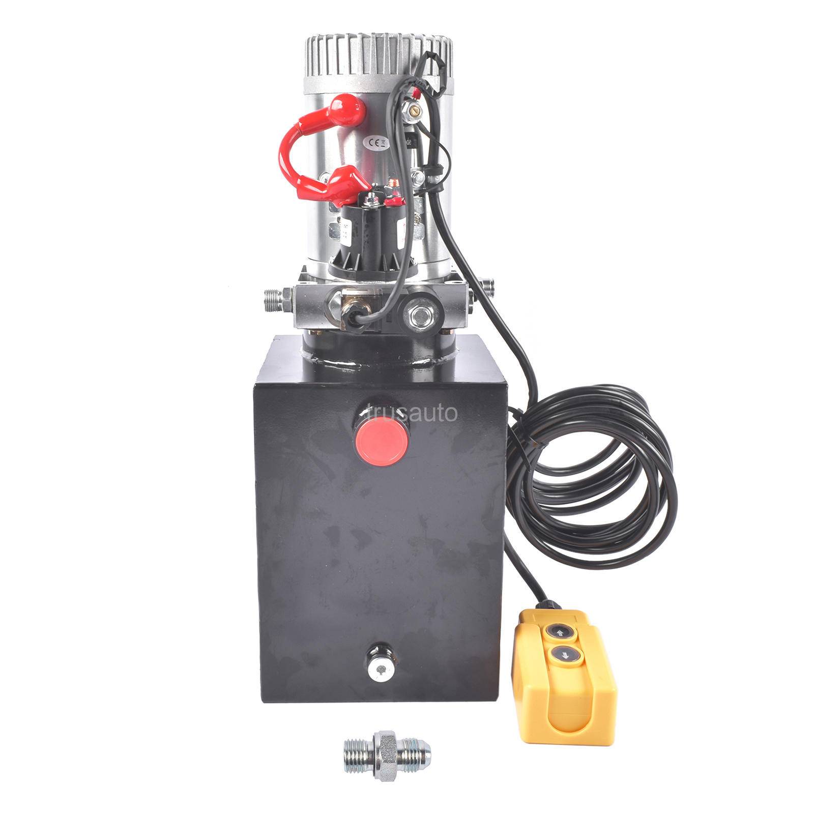 8 Quart ；Single Acting； Dump Trailer Pump Power Unit DC 12V(3200 psi)