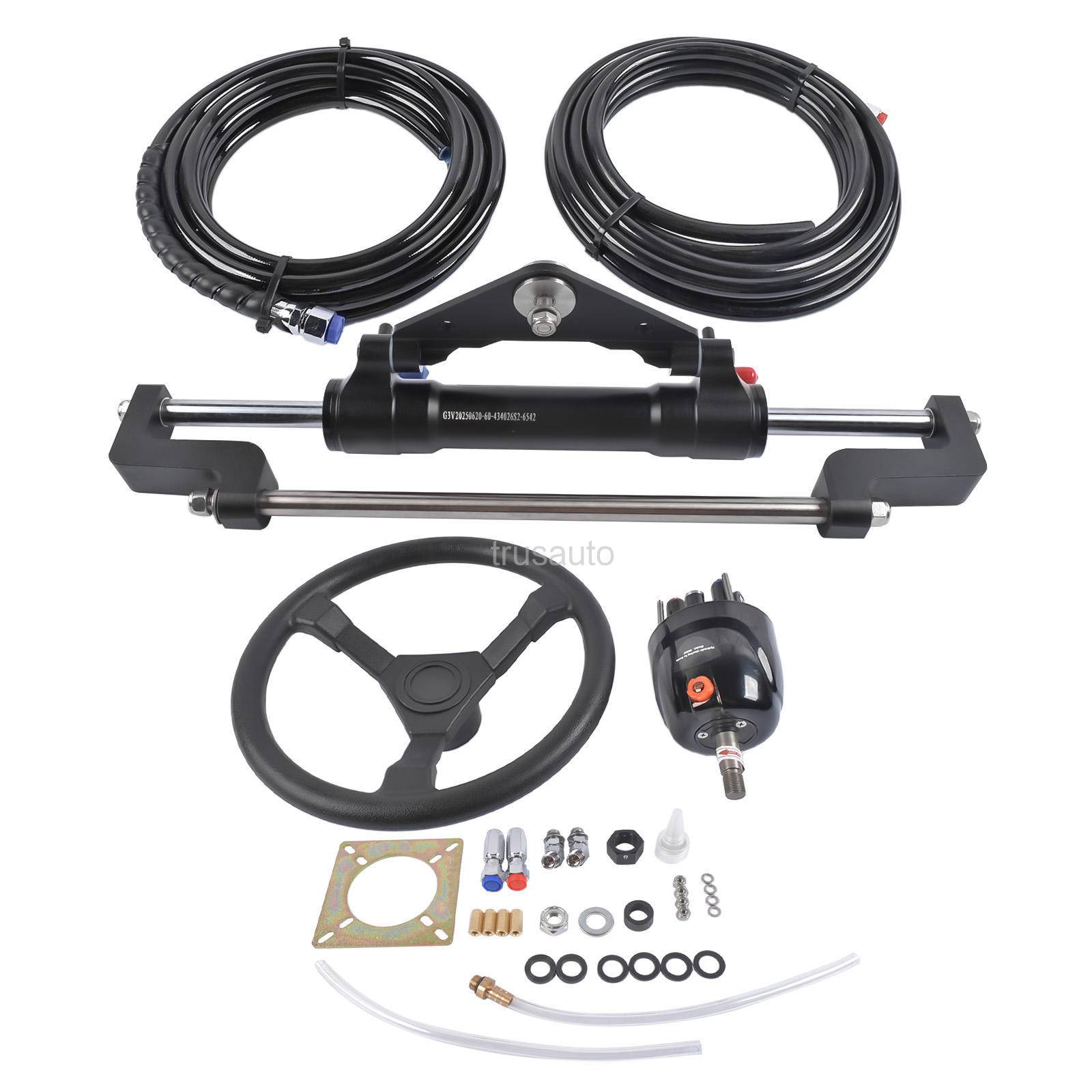 16 ft Hose, HO5114, Boat Steering Kit, Marine Hydraulic Steering System, Hydraulic Boat Steering Kit